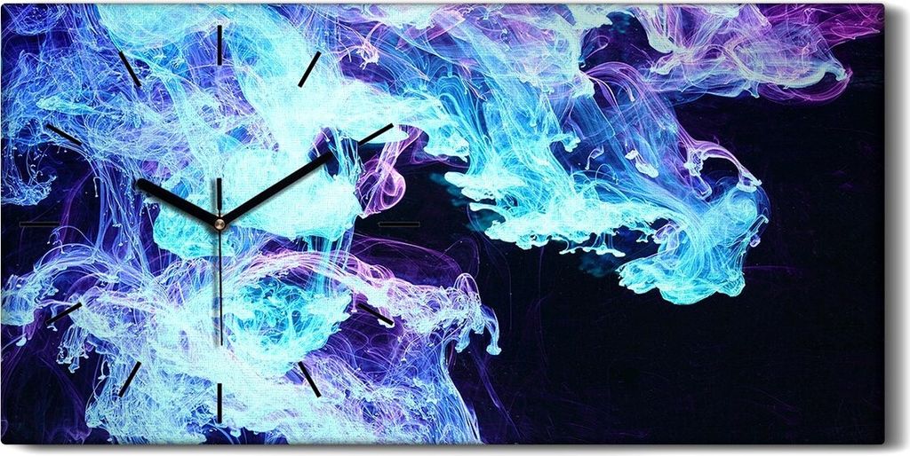 Wandbild Leinwand Bilder mit Uhr Geräuschlos Kunstdruck 60x30 Abstrakte Kunst - schwarze Hände