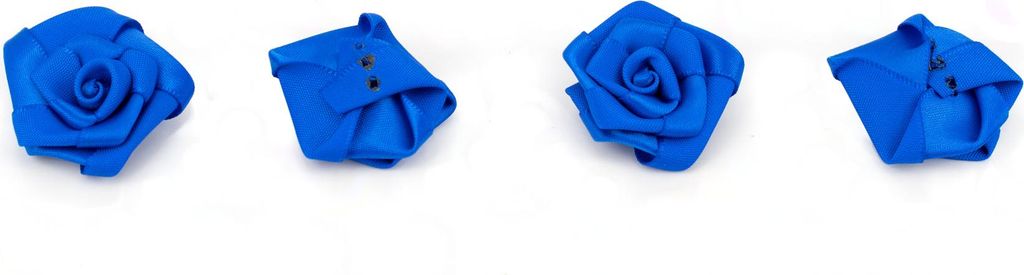 Satinrosen 3cm zum Basteln & Aufnähen 10 Stück Blau Produktbild 