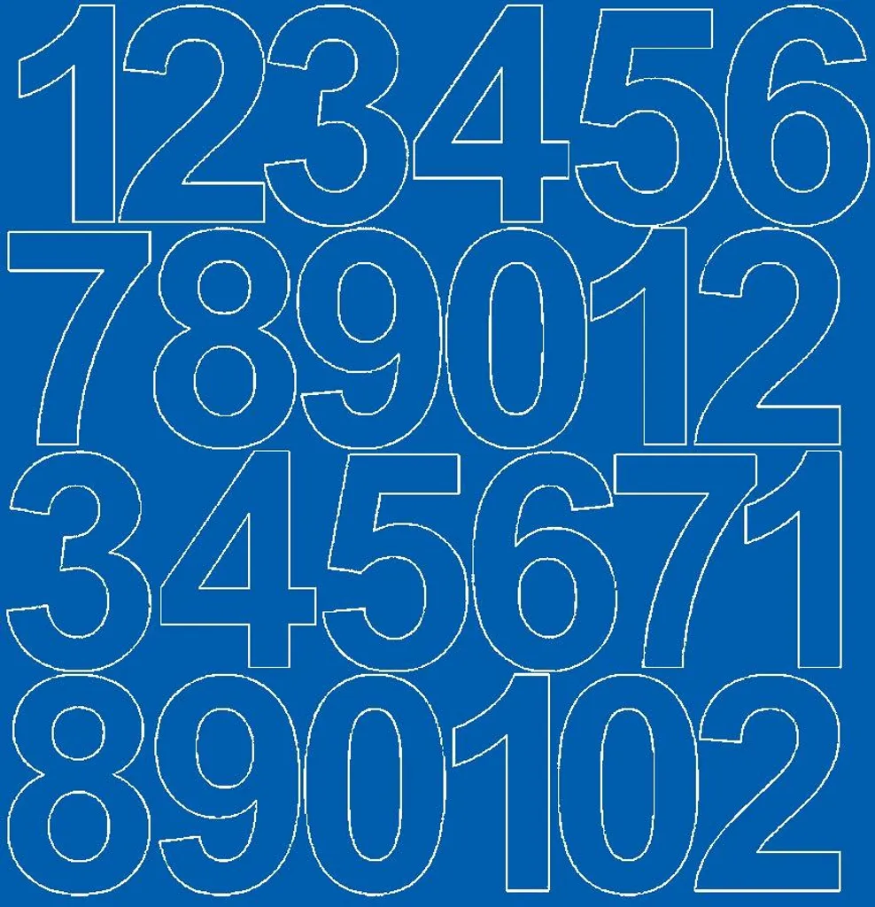 Numeri Adesivi 12 cm Blu Opachi - Vinile Professionale per Esterni