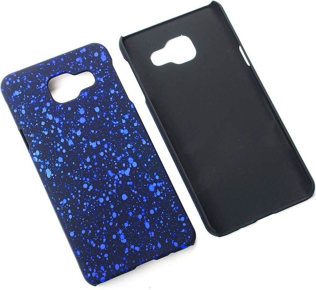 Handy Hülle Schutz Case Bumper Schale für Samsung Galaxy A3 2016 3D Sterne Blau