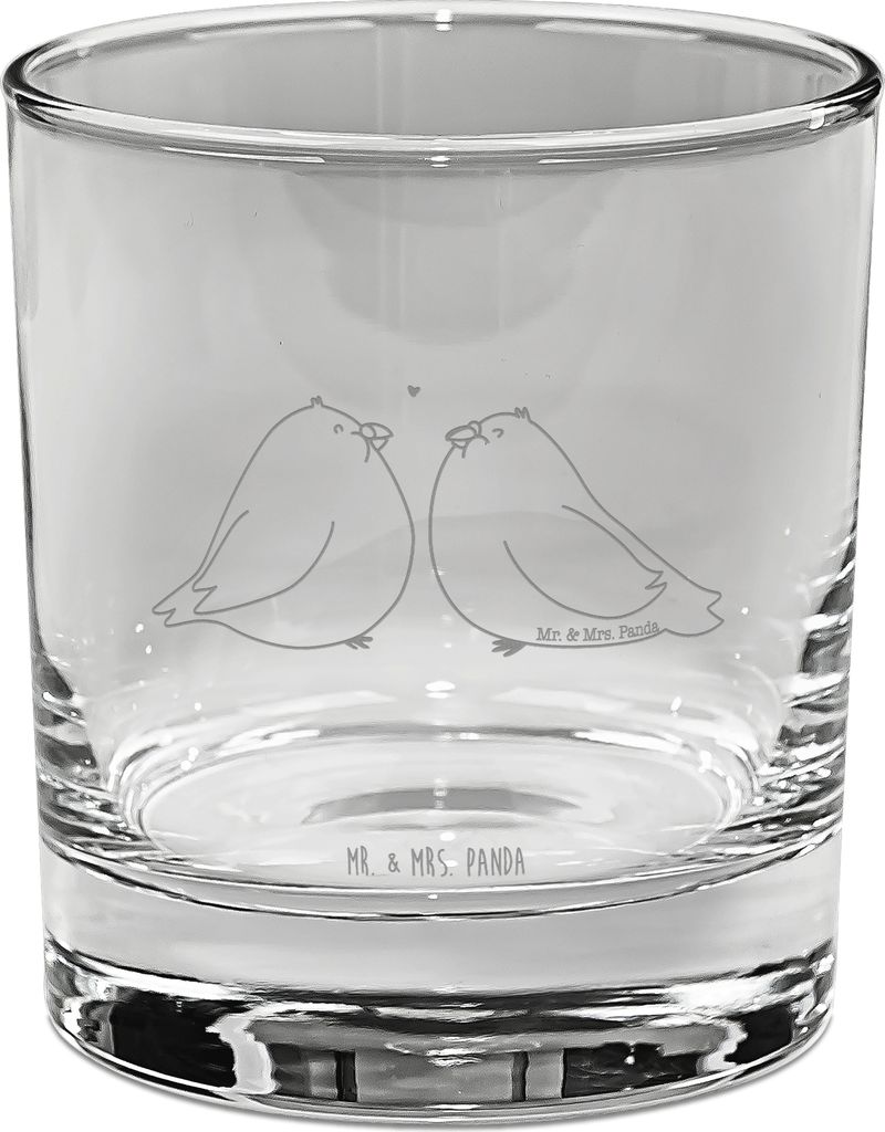 Mr. & Mrs. Panda Cocktailglas Turteltauben Liebe - Transparent - Geschenk, Tumbler Glas, Ehefrau, Verliebt, gravur, Verheiratet, Gin Tonic, Hochzei...