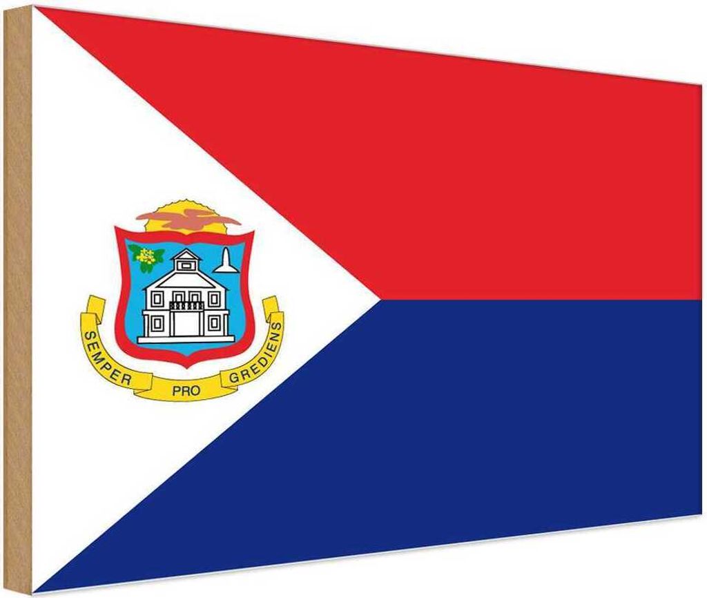 vianmo Holzschild 30x40 cm Sint Maartens Maarten Flagge Fahne Wappen
