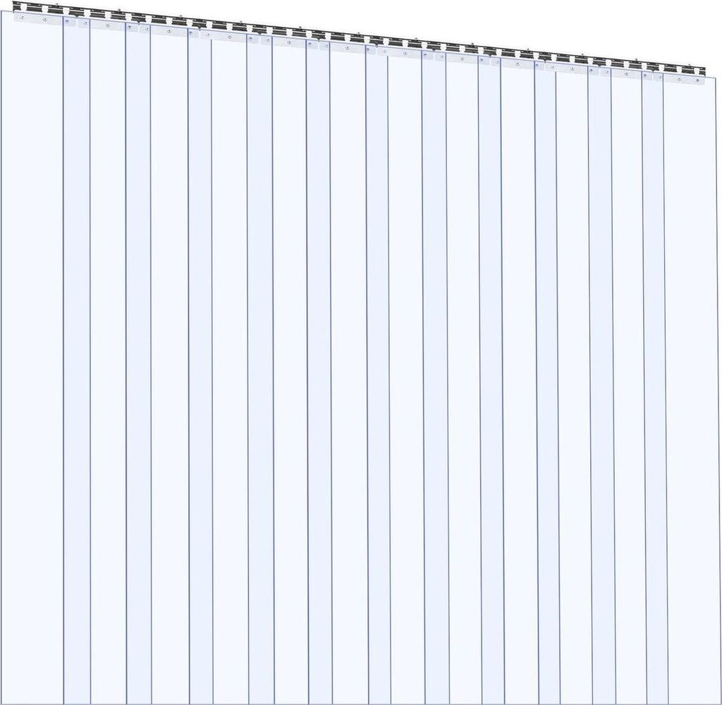 Clear PVC Strip Curtain, 2.1 m Height x 1.8 m Width x 2 mm Thickness, 12 PCS Walk in Freezer Cooler Curtain Strips, Smooth Waterproof Plastic Door ...