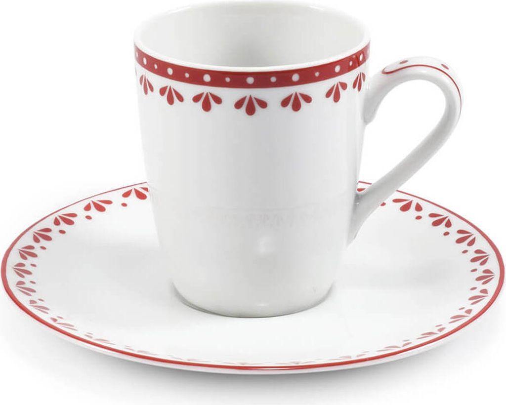 Leander Espressotasse mit Untertasse, 0,09 l, HyggeLine, rot, Leander, Tschechisches Porzellan