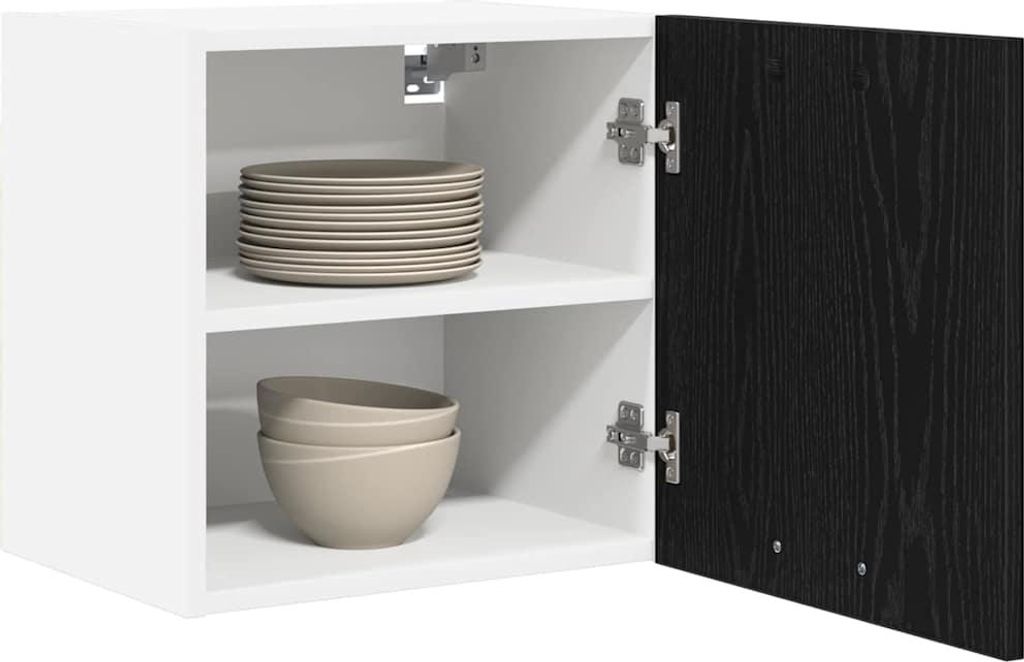 Langlebige Hängeschrank 2 pcs - Montage erforderlich - Schwarze Eiche und Weiß 40 x 31 x 40cm - Möbel947041 - Küchenschränke