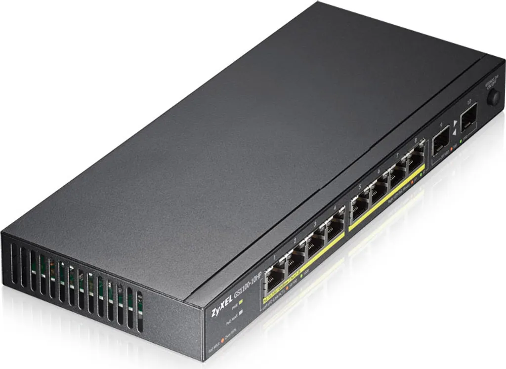 Switch Silencieux ZyXEL GS1100-10HP avec 130W de Budget PoE et 10 Ports