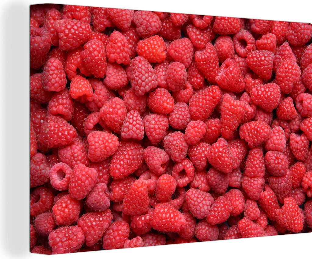 OneMillionCanvasses - Leinwandbilder - 150x100 cm, Himbeeren - Frisch - Obst, Wandbilder Kunstdruck Wanddekoration