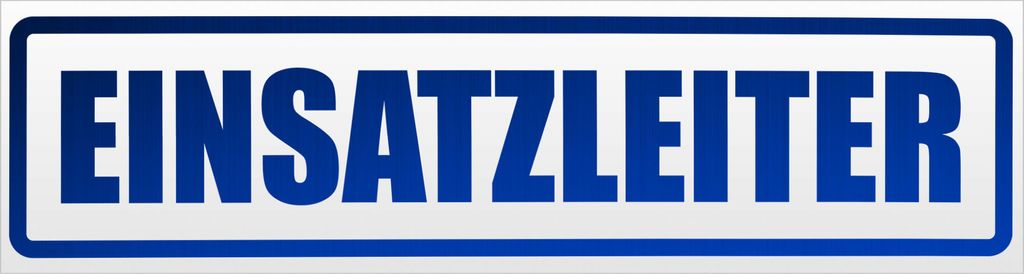 Kiwistar Einsatzleiter Magnetschild Schild magnetisch - 30cm Blau - reflektierend - Magnetfolie für Auto PKW Kfz