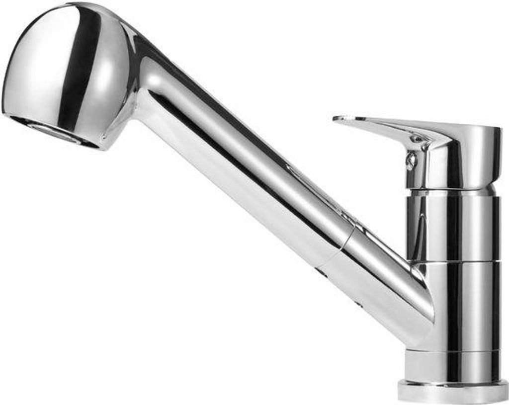 Edelstahl Ausziehbarer Wasserhahn 360° Drehbar, 2-Strahl-Regulierung, Silber