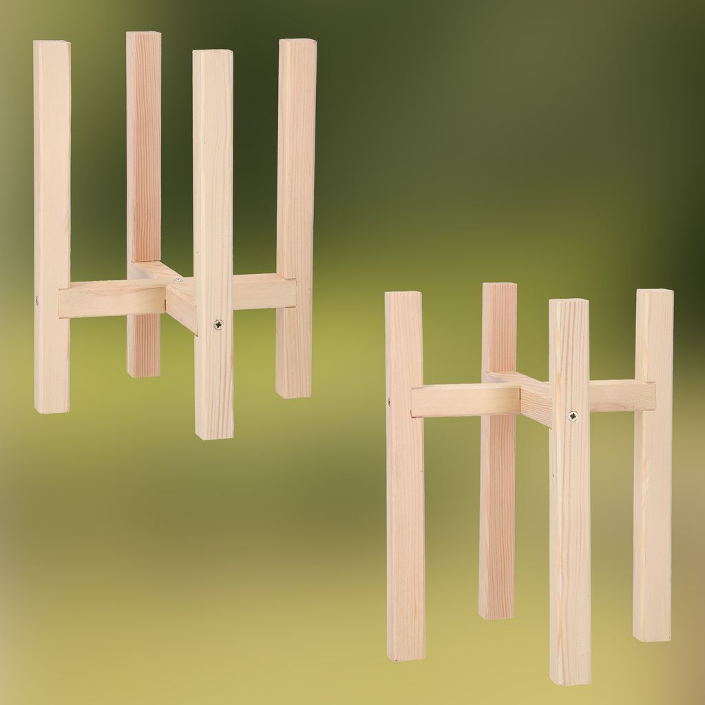 KOTARBAU® Blumenständer Holz natural Kreuz 23 x 23 x 30 cm Produktbild 7