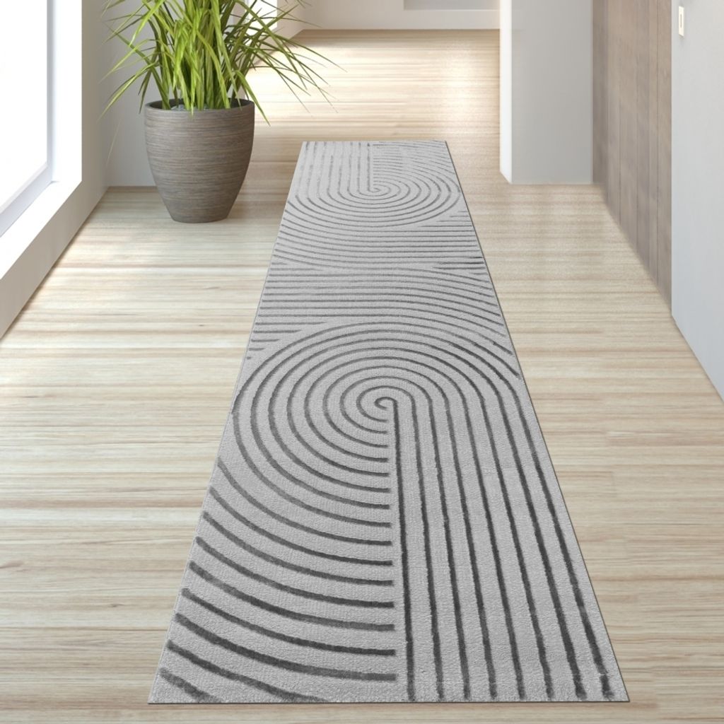 Tappeto moderno con motivi ad arco, colore grigio - Immagine del prodotto 