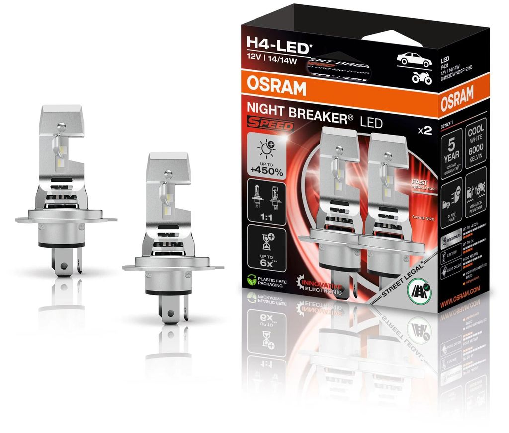 Žiarovka Osram H4 Night Breaker LED Speed 450 2 ks Obrázok produktu 