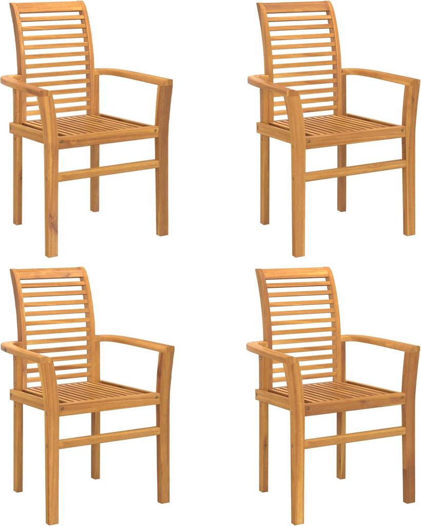 vidaXL Esszimmerstuhl 4 pcs Braun 62 x 55 x 94 cm Massivholz Teak
