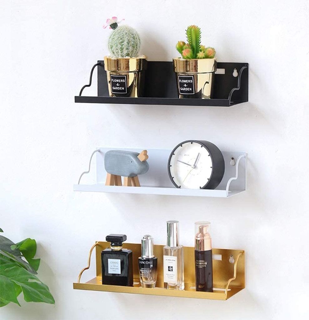 liuzecai Wandregal Schlafzimmer-Raum-Nacht Finishing-Rack Schmiedeeisen Wandhalter Wandbehang Punch Wand Wand Lagerung Wohnzimmer-Rack Küche Schla...