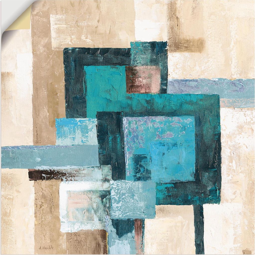 ARTland Wandbild, selbstklebend Abstrakte Karos Größe: 40x40 cm