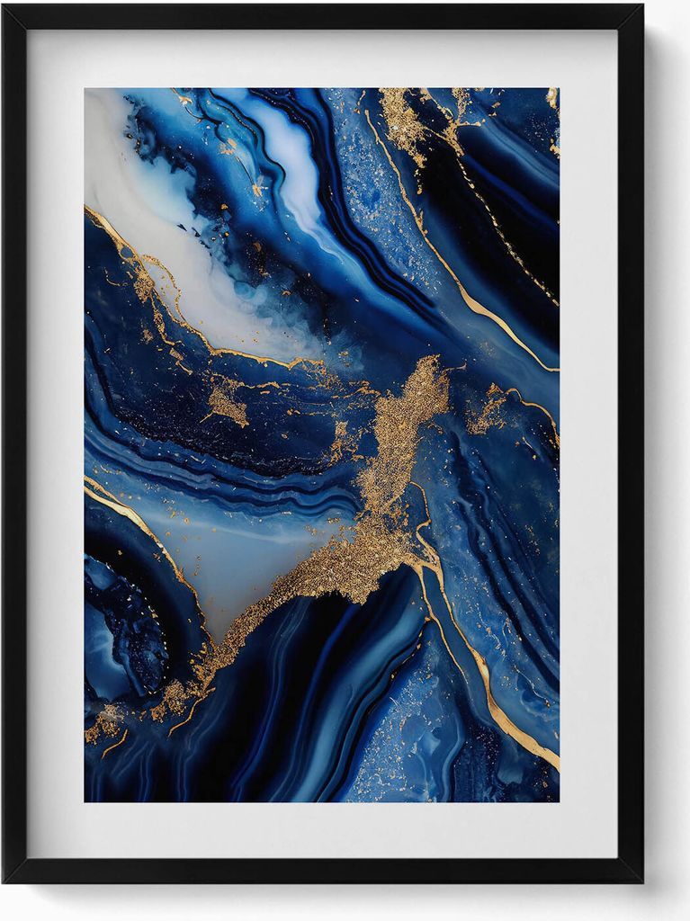 Textur von dekorativem Stein– Wandbild mit Rahmen – Gerahmtes Bild – Wanddekoration – 50x70 cm – Schwarz Rahmen