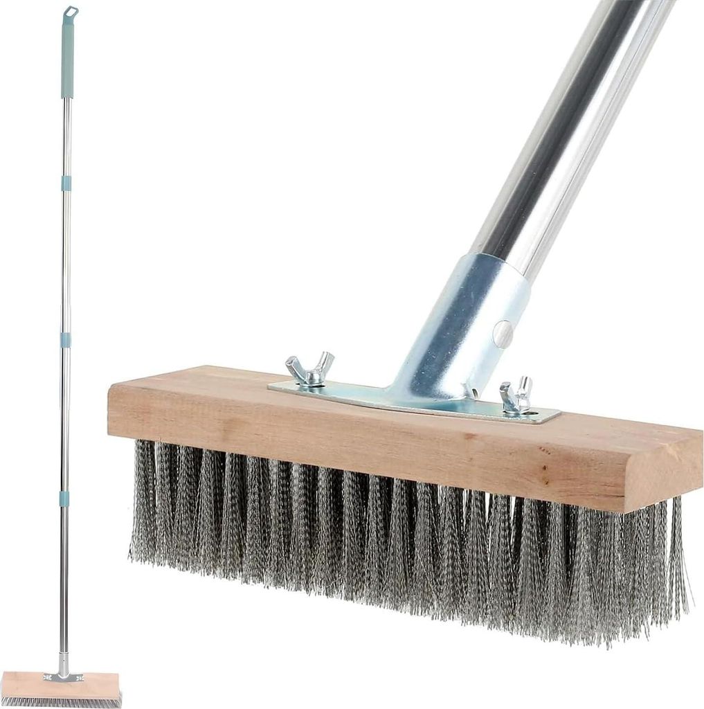 Stahlbesen für Mosentferner 160cm Terrasse Garten Produktbild 