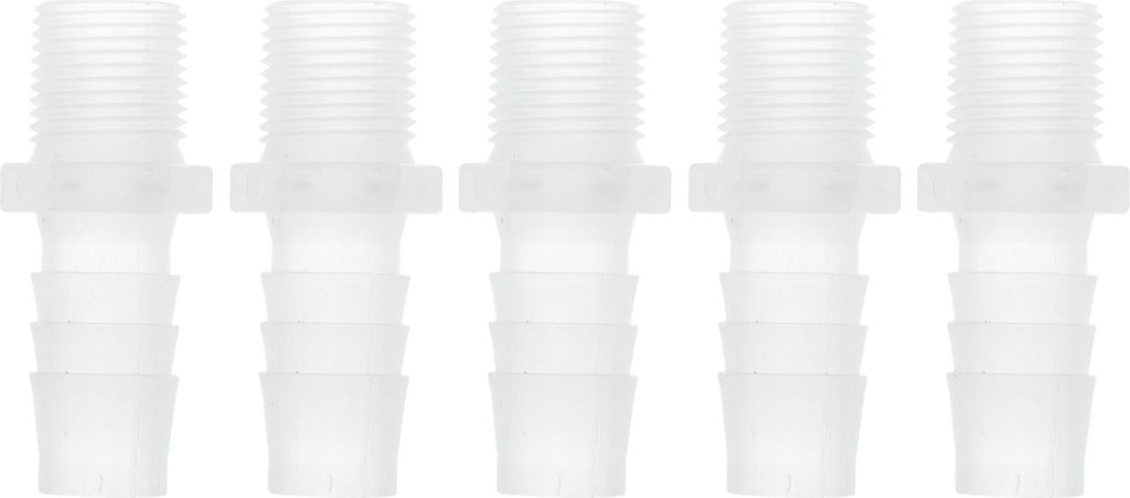 Kunststoff-Schlauchstutzen 1/2" Schlauch-ID G3/8 Männlicher Stutzen Schlauchverbinder PP 5 Stück