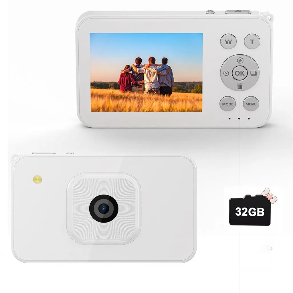 Cadeau anniversaire enfant 3-12 ans : appareil photo numérique 8MP blanc