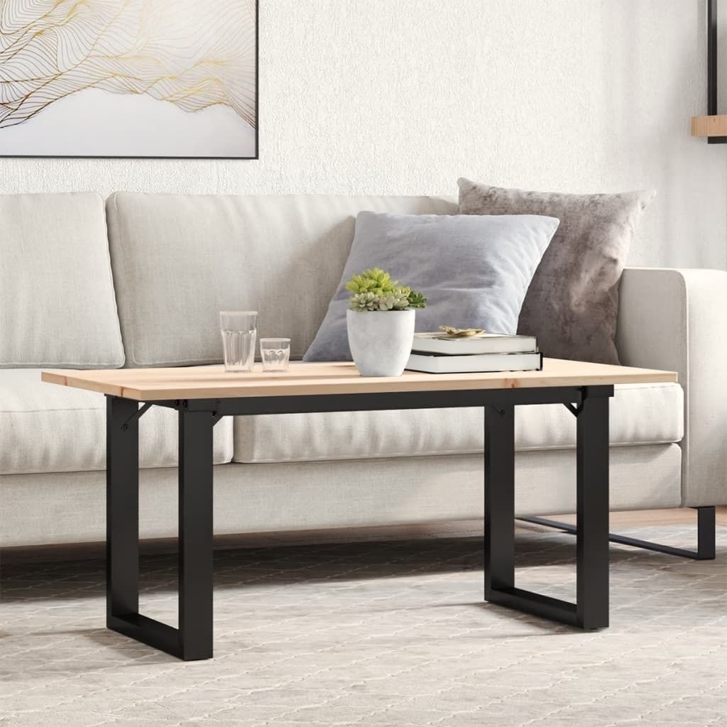 Maison Exclusive - Couchtisch O-Gestell 90x40x45cm Massivholz Kiefer und Stahl