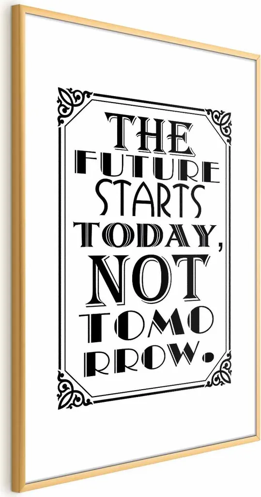 Poster del Futuro 60x90 con Cornice Dorata Elegante - Arredo di Classe