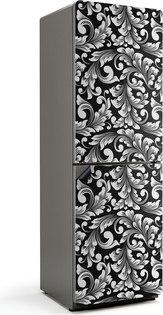 Elegantes Pflanzenmuster – Magnetische Kühlschrank Abdeckung – Dekorfolie magnetisch Küche – Kühlschrank Magnet Deko – selbstklebende Ma...