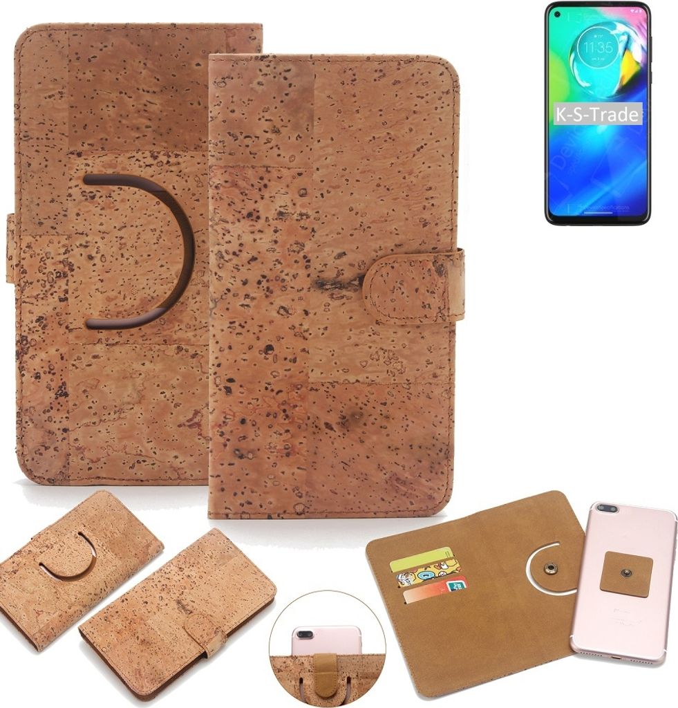 K-S-Trade Handy-Hülle Schutz-Hülle kompatibel mit Motorola Moto G Power Handyhülle Schutzhülle Korkhülle Kork-Hülle 1x