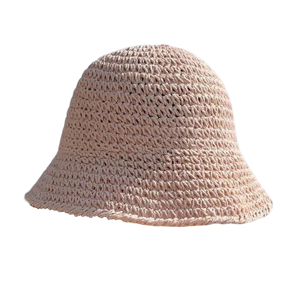 Damen Stroh Sonnenhut Gewebter Fischerhut Faltbarer Fischerhut Sonnenschutz Strandhut Sommer Reise Wandern Urlaub Fischerhut Damen Modeaccessoires