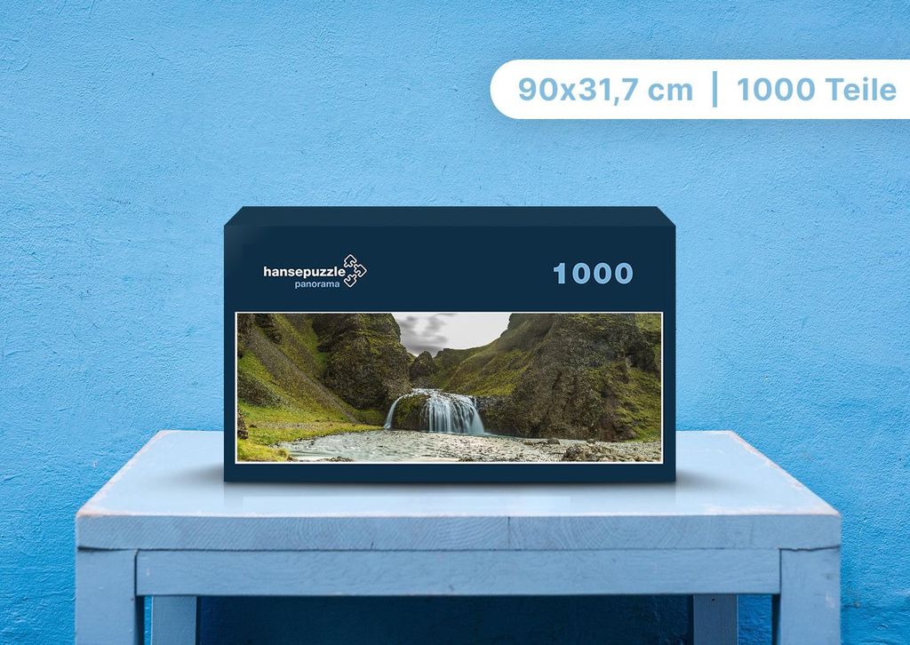 hansepuzzle 100518 - Wasserfall Puzzle, 1050 Teile, Natur, 60,0 x 46,0cm mit hochwertiger Aufbewahrung, Kartonbox und wiederverschließbarem Beutel