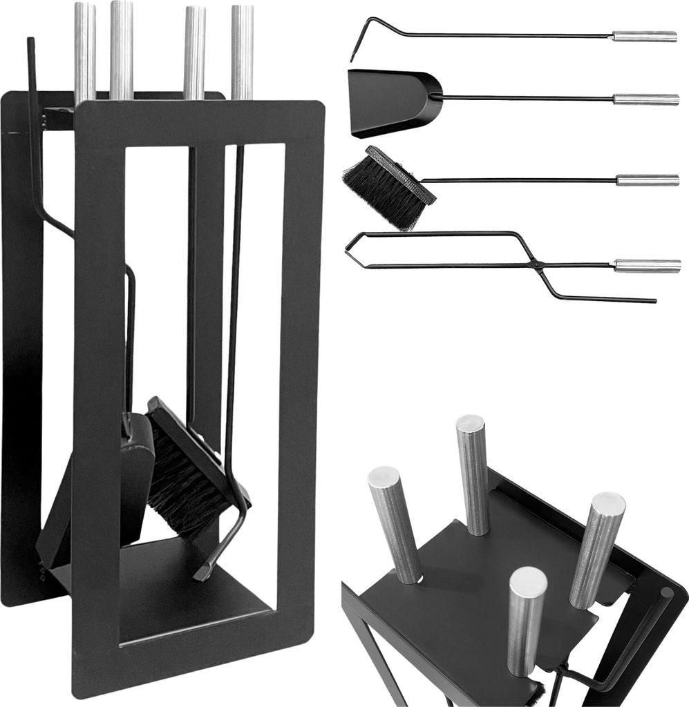 DanDiBo Set caminetto moderno nero 5 pezzi 96572 Set Immagine del prodotto 