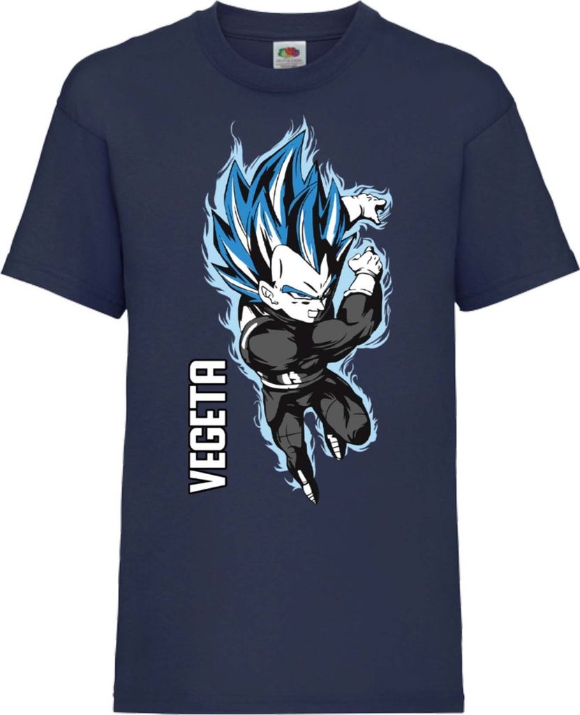 Kinder T-Shirt Dragon Anime Manga Ball Z Vegeta Vegeta, 3-4 Jahr - 104 / Dunkelblau
