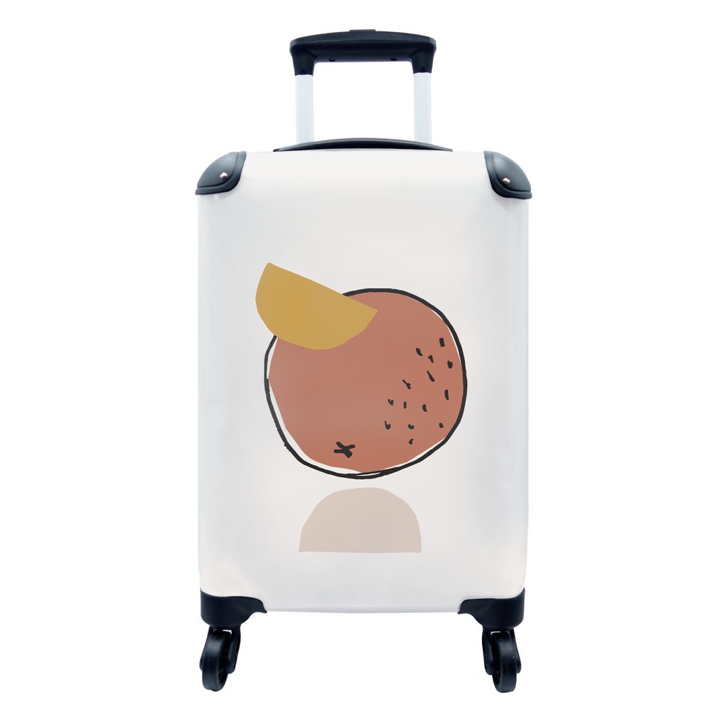 MuchoWow Koffer Handgepäck Trolley Rollkoffer Kleine Reisekoffer mit 4 Rollen - Sommer - Kokosnuss - Braun - Cabin Size < 55x40x23 cm & 55x40x20...