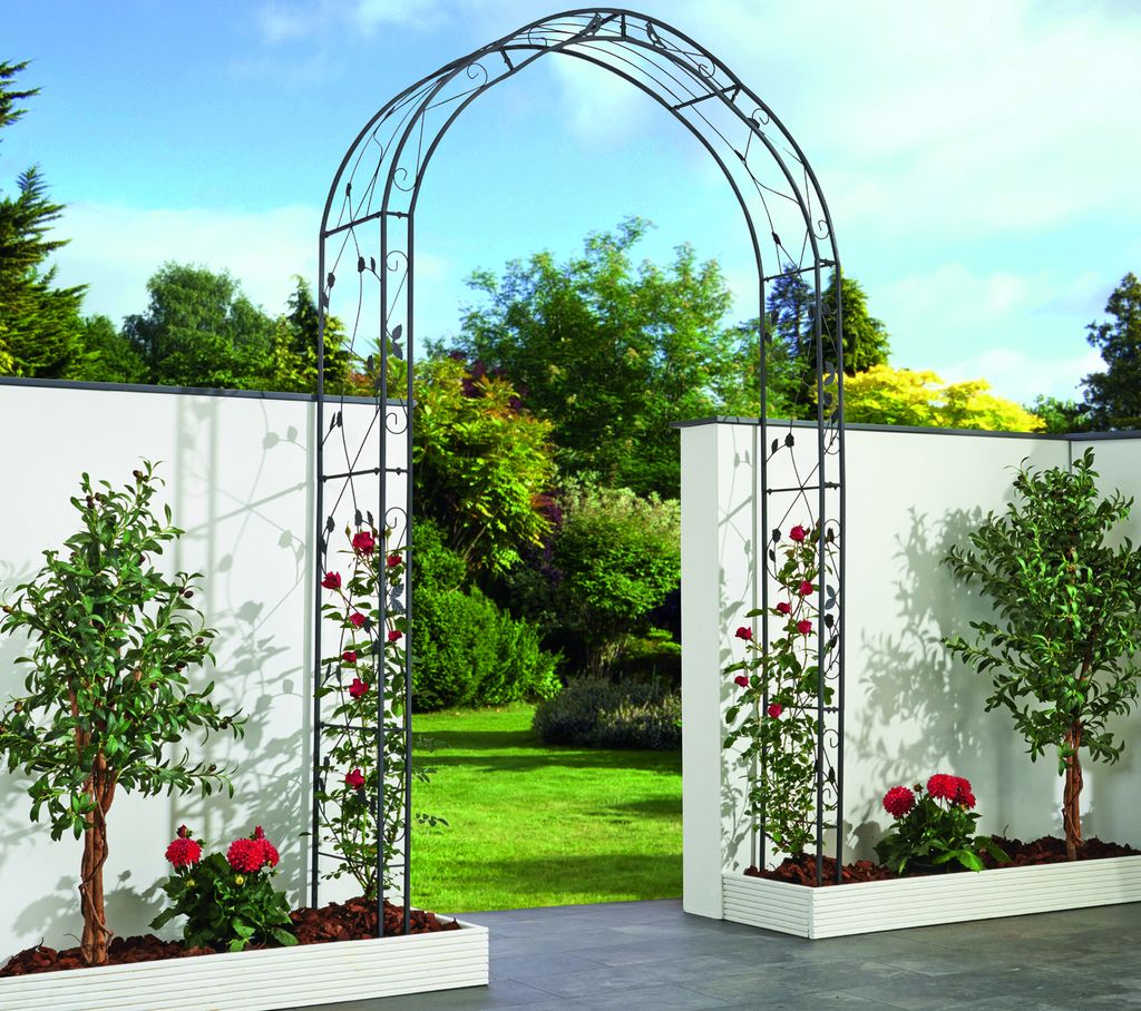 Garden Pleasure Rankgitter MIRA Metall anthrazit Bogen Produktbild 1