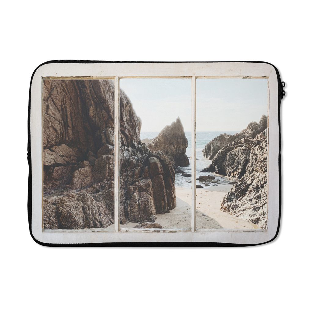 MuchoWow Laptop Hülle 14 ZollAussicht - Strand - Meer Laptoptasche - Laptoptasche - Stoßsicher - Schutzhaube