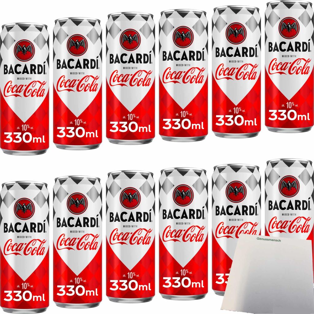 Bacardi Coca Cola 10% Vol. (12x0,25L Dose) VPE + usy Block Produktbild 