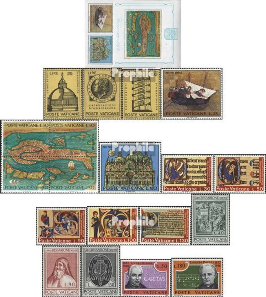 Briefmarken Vatikanstadt 1972 Mi 596-614 (kompl.Ausg.) Jahrgang 1972 komplett postfrisch Sondermarken