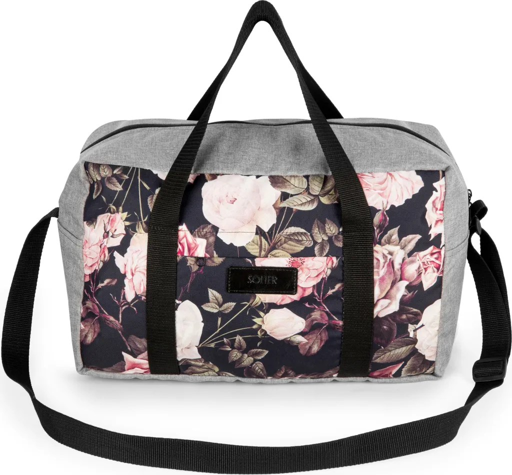Borsa Solier STB01: Addio Costi Extra Ryanair. Design Fiori e Grigio