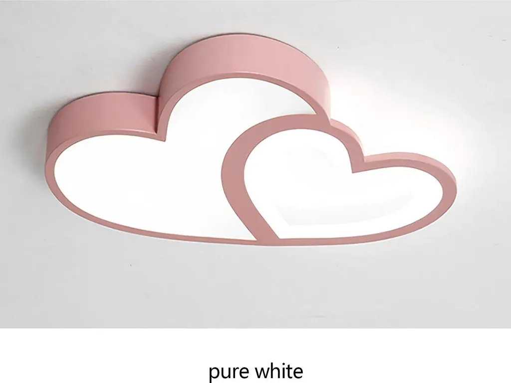 Plafonnier LED en forme de cœur rose 35W variable avec télécommande