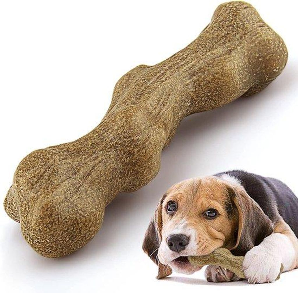 Robustes Hundespielzeug aus Holzfasern, natur, für große und kleine Hunde