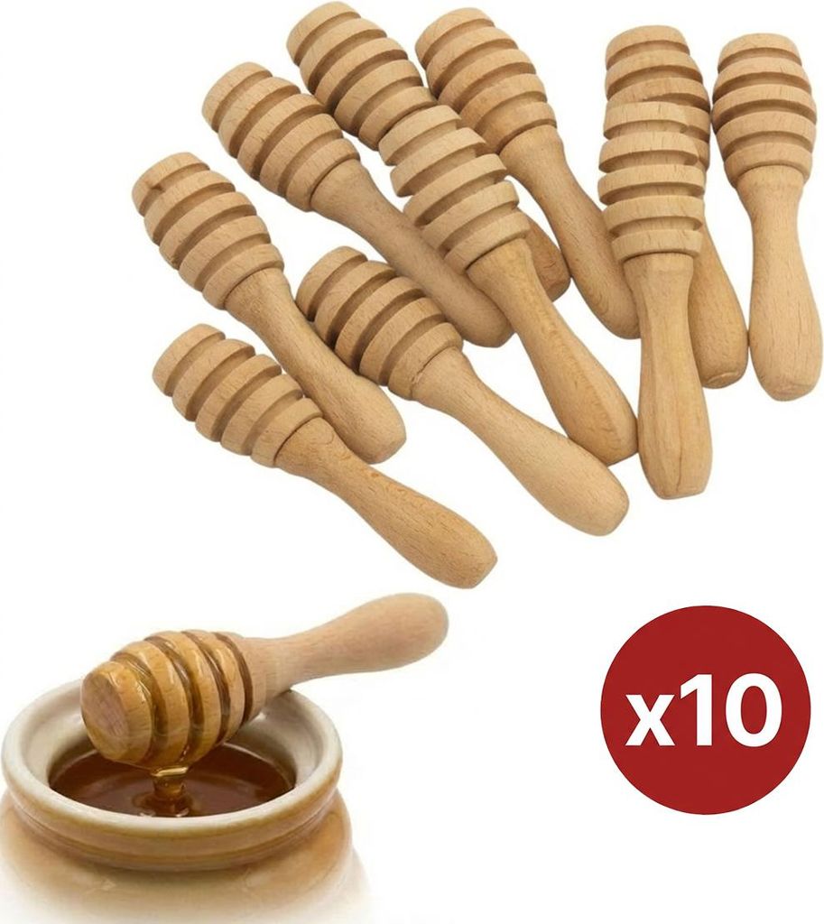 Set di cucchiai da miele in legno di faggio da 9,5 cm 10 Immagine del prodotto 
