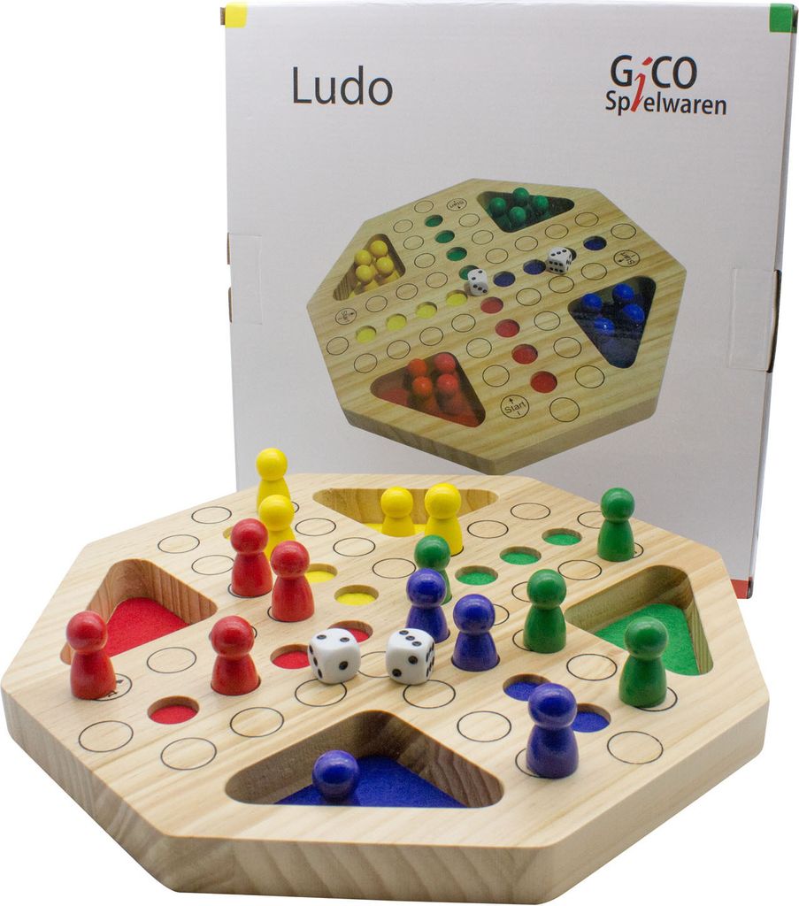 Holz Ludo groß XL Das bekannte Gesellschaftsspiel für Jung Produktbild 