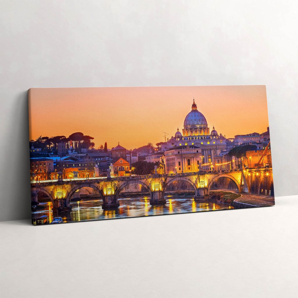 Dom St. Peter in Rom – Leinwandbild Wandbild – 140x70 cm – Leinwandbilder – Wandbilder – Schlafzimmer – Flur
