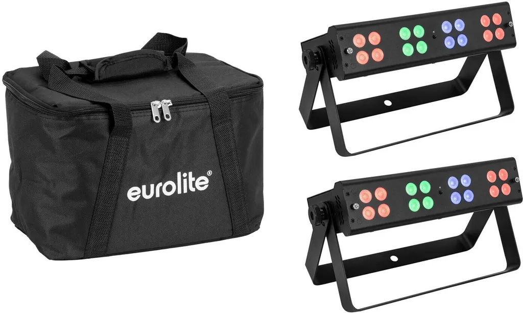Barre de LED RGB/WW EUROLITE Silent Bar 16x4W avec Sac de Transport Set x2