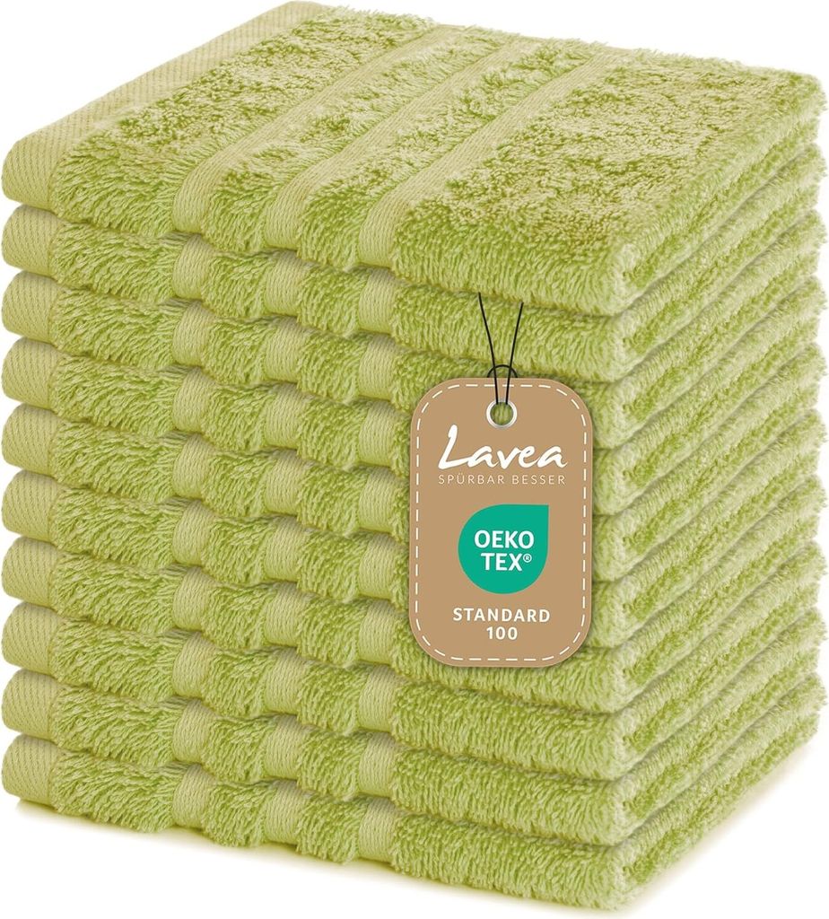Lavea® 10er Set Seiftuch 30x30 cm – Hochwertige Produktbild 