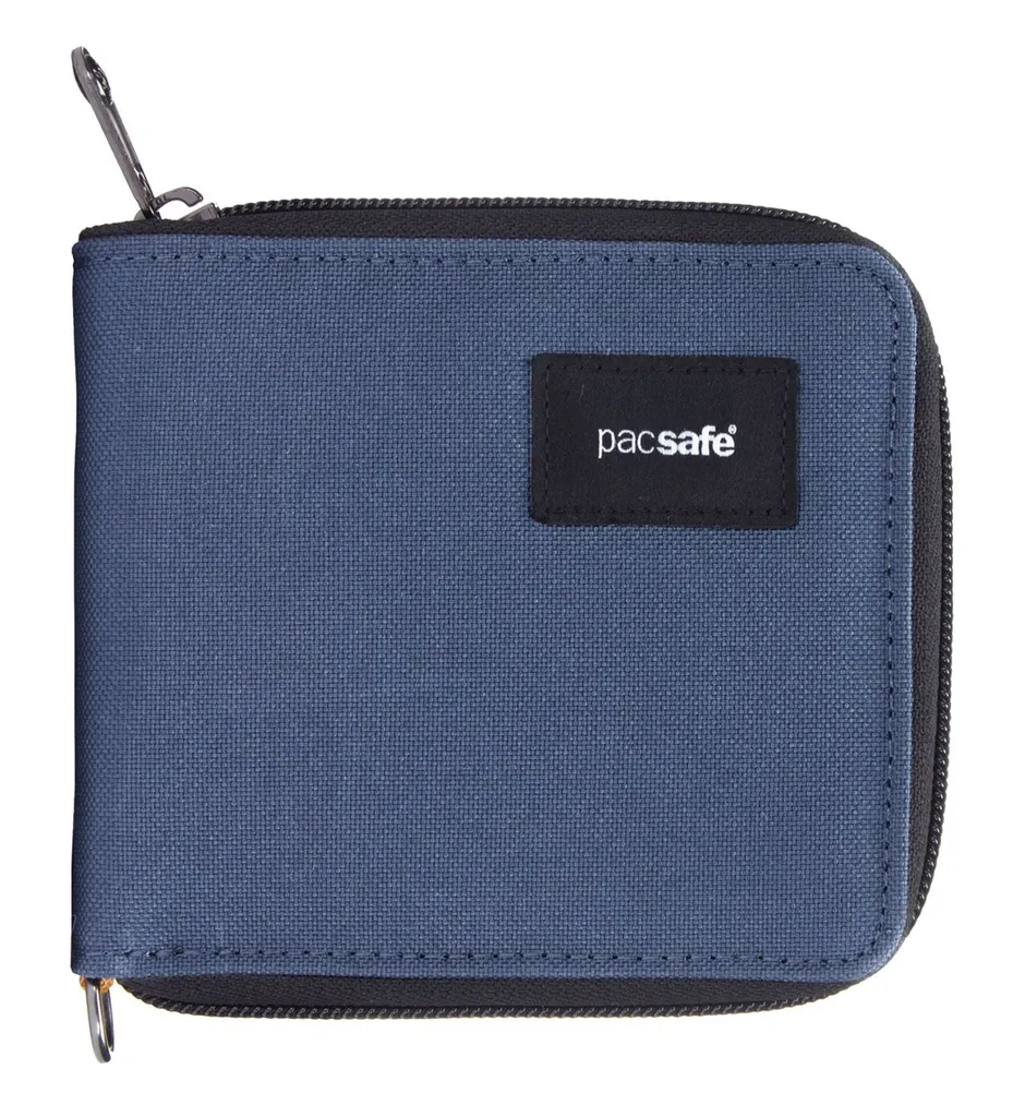 Porte-monnaie RFIDsafe Zip Around Pacsafe Bleu Marine avec Protection CB