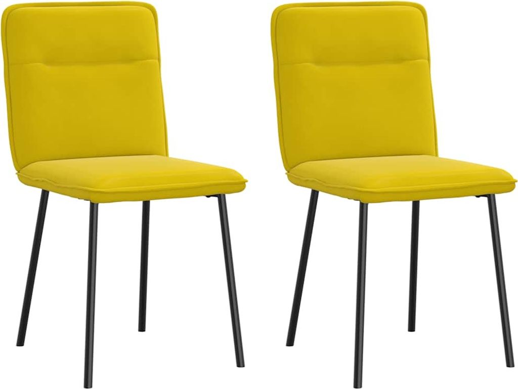 Esszimmerstühle 2 Stk. Gelb Samt