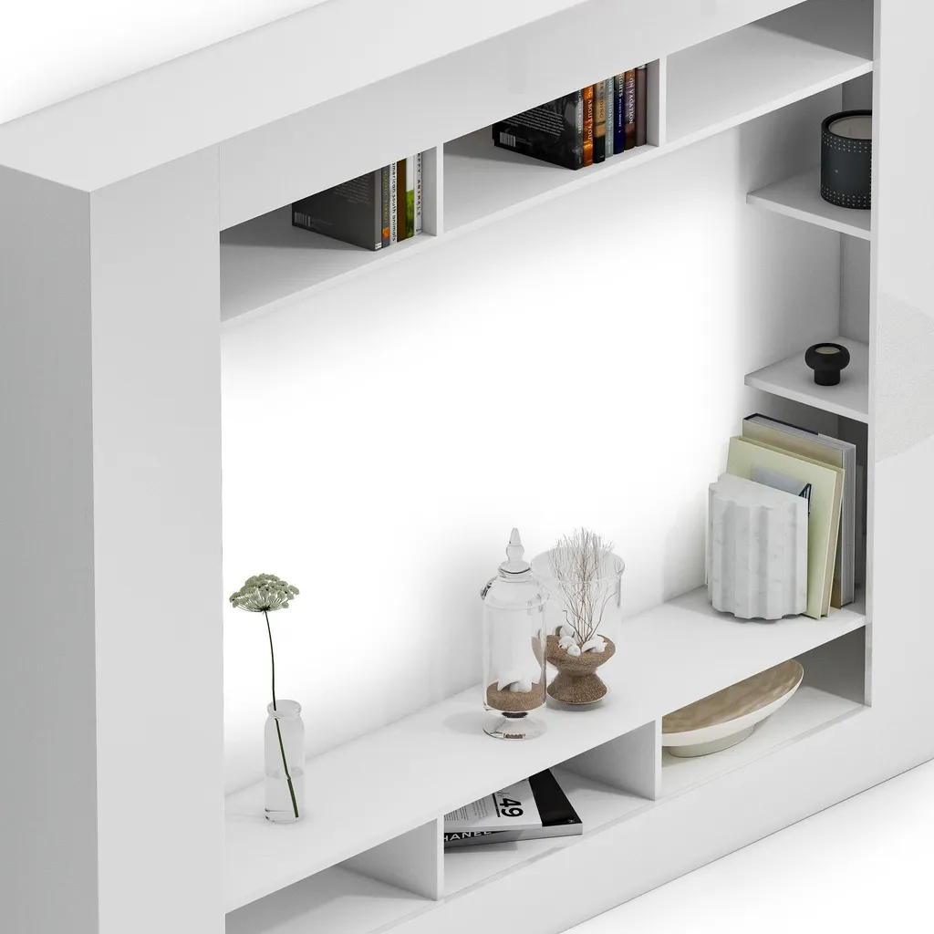 Bibliothèque d'Angle Blanche 7 Étagères Sadali - Design Italien Chic - 5
