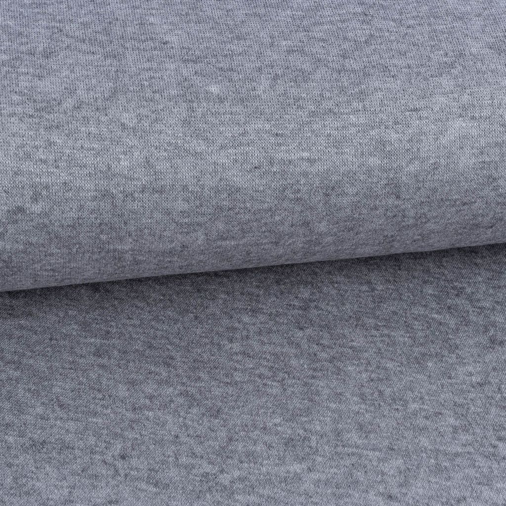 Viskosestoff Meterware Strickstoff Feinstrick uni grau meliert 1,50m
