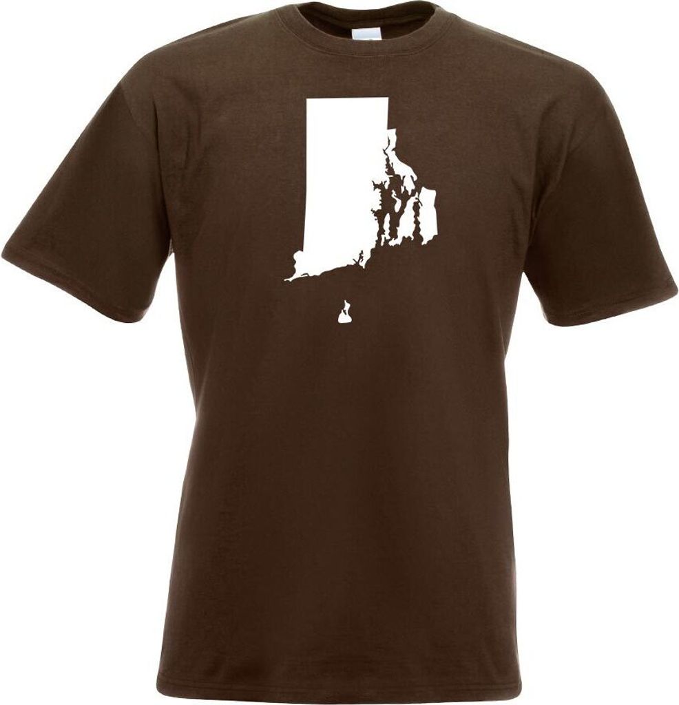 Kiwistar - T-Shirt - Chocolate - USA - Bundesstaat - Rhode Island Herren Funshirt Bedruckt Design Sprüche Spruch Motive - mit Motiv Bedruckt - Fun...