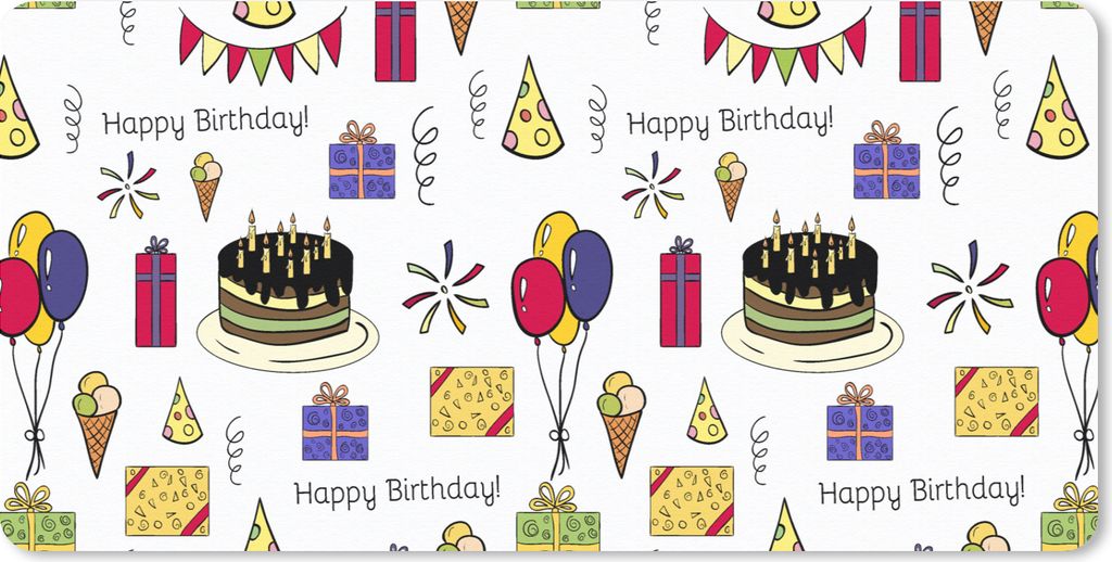 MuchoWow Mauspad Mousepad Design - Geburtstag - Party 60x30 cm - Mousepads - Maus Mat - Pad - Mausunterlage - Nachhaltig